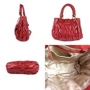 Miu Miu leather red shoulder bag handbag